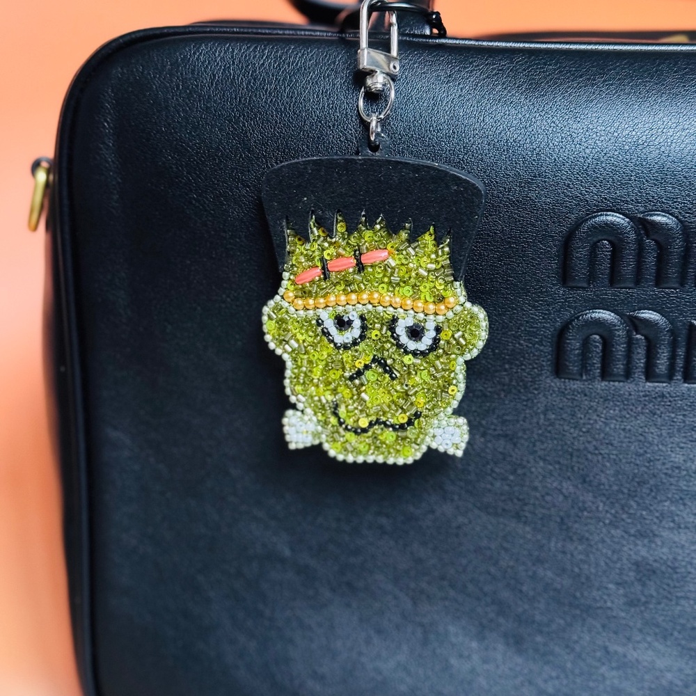 Frankenstein Beaded Bag Charm